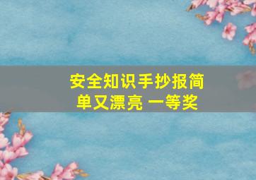 安全知识手抄报简单又漂亮 一等奖